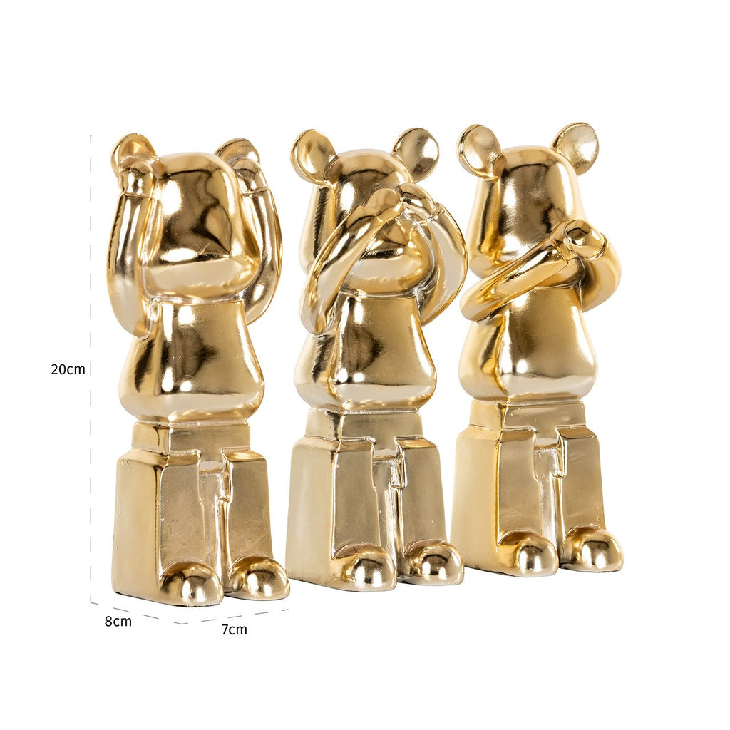 Dekorationsobjekt Berna Set von 3 (Gold)