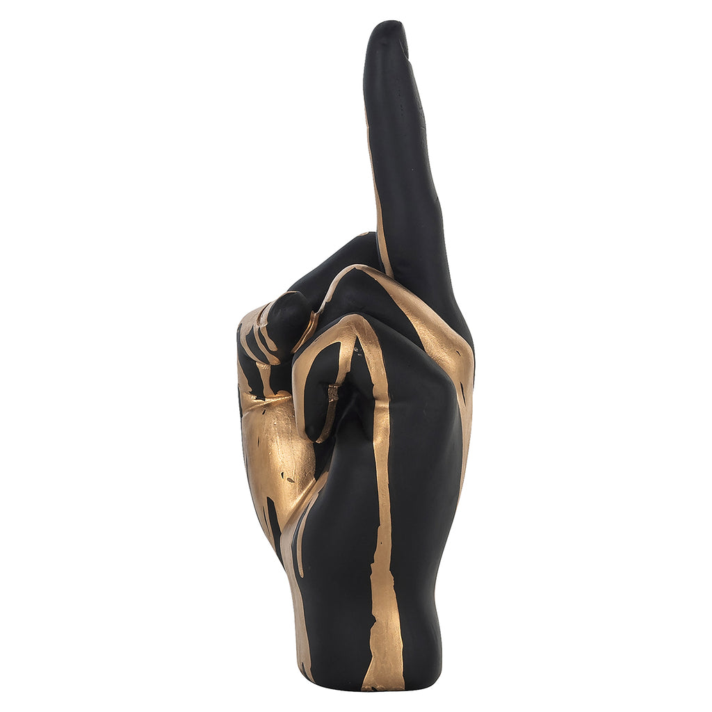 Dekorationsobjekt Hand Digitus (Schwarz/Gold)