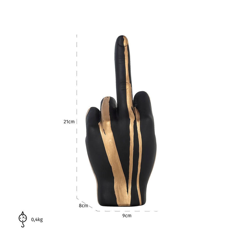 Dekorationsobjekt Hand Digitus (Schwarz/Gold)
