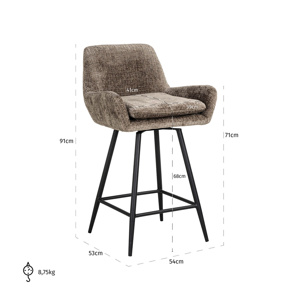 Counter stool Linsey stone chenille