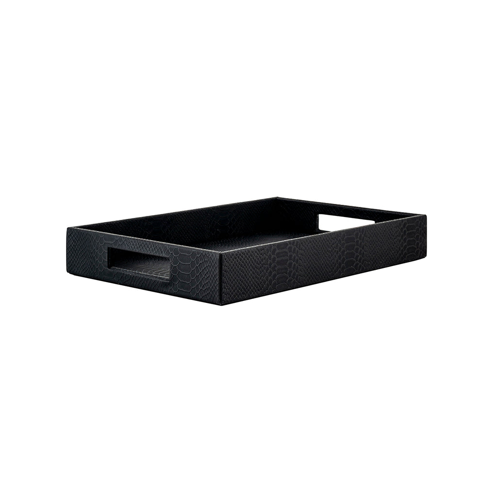 Tray Blane black crocodile set of 2 (Black)