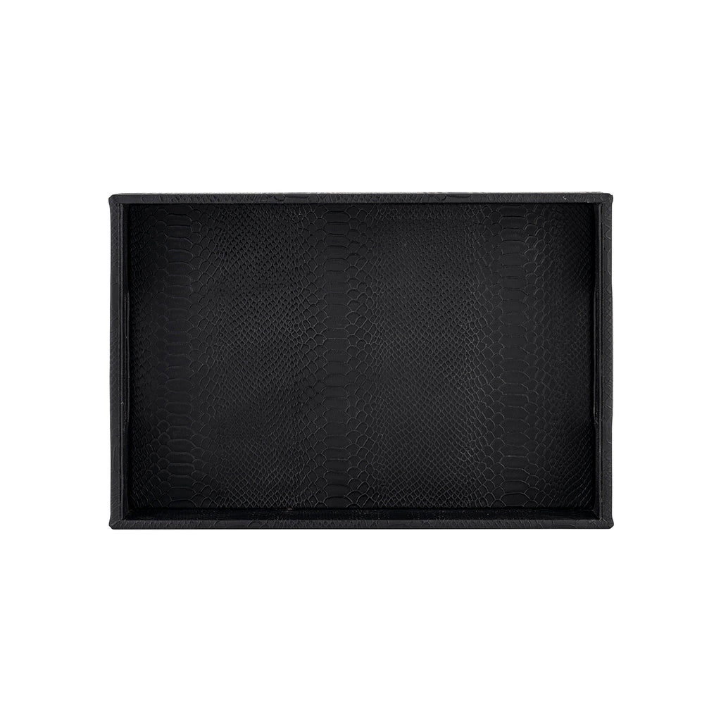 Tray Blane black crocodile set of 2 (Black)