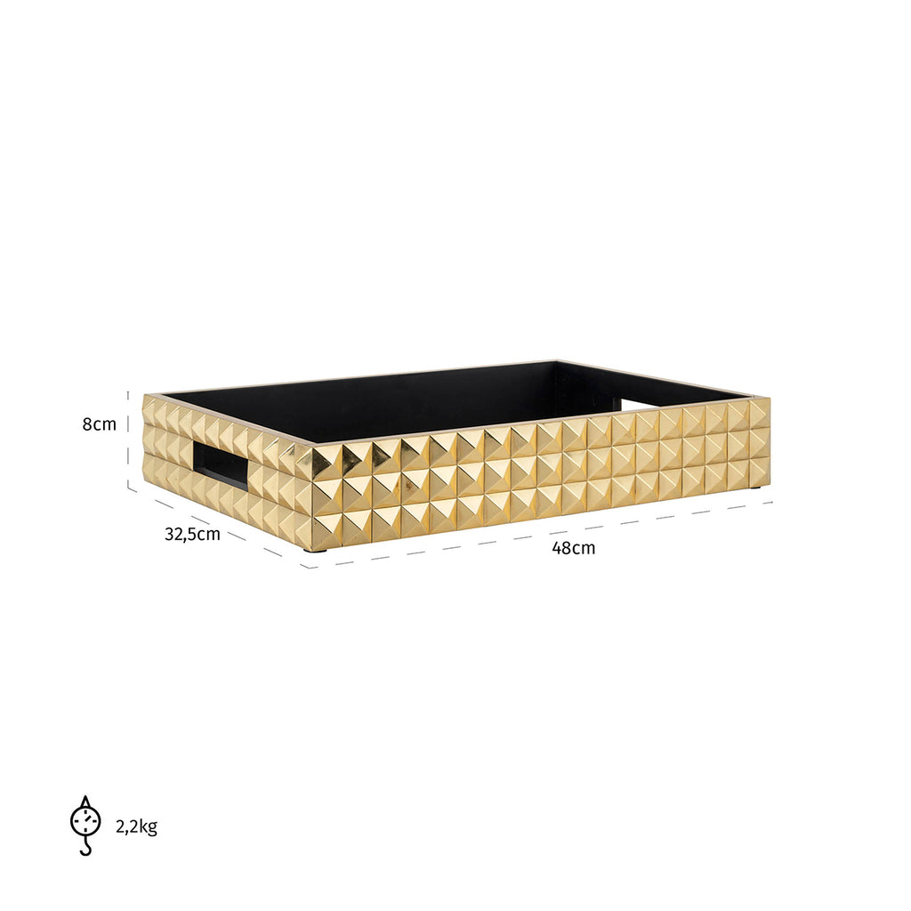 Tray Blane black crocodile set of 2 (Black)