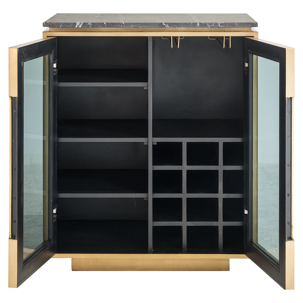 Dressoir Finsbury 2 portes (Noir/or)