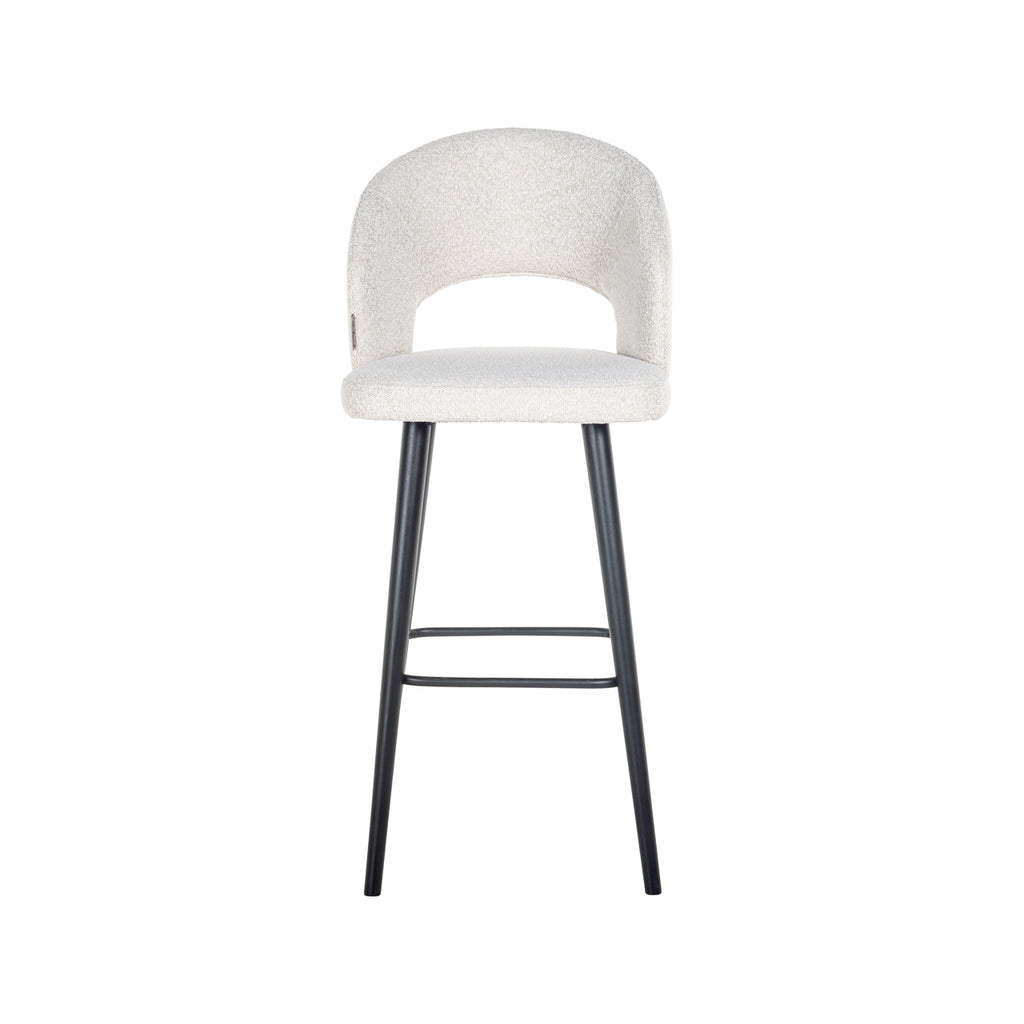 Savoy white bouclé bar stool