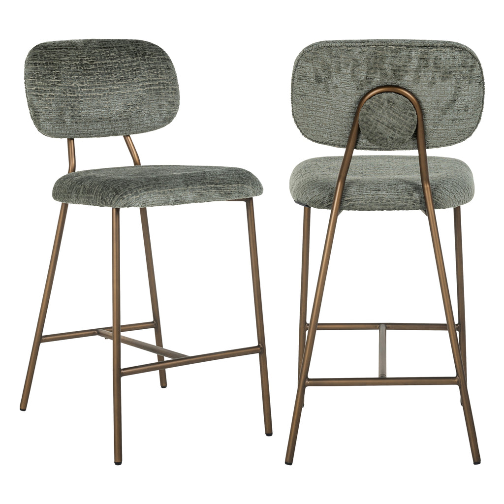 Counterstoel Xenia thyme fusion / brushed gold legs