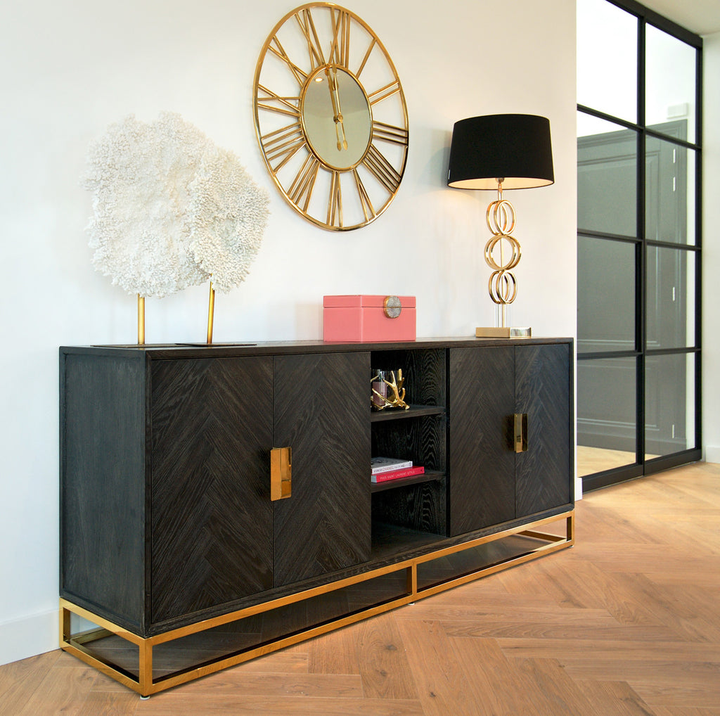 Buffet Blackbone gold 4 portes + compartiment ouvert