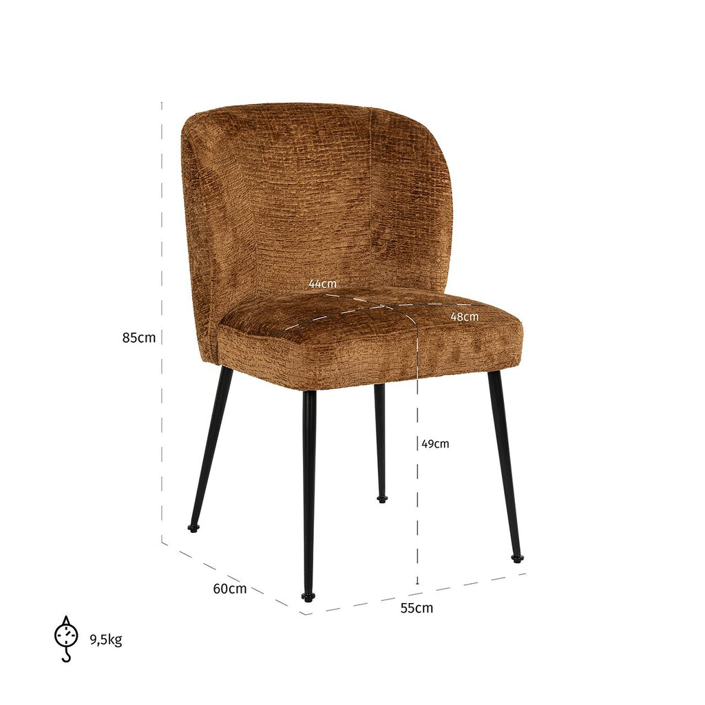 Chaise de salle à manger Fallon cognac fusion (Fusion cognac 28)