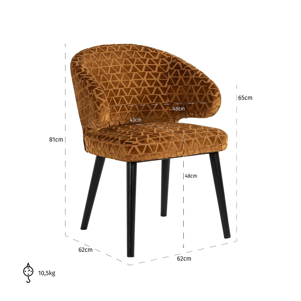 Chaise de salle à manger Triangle or indigo (Triangle 2013 vieil or)