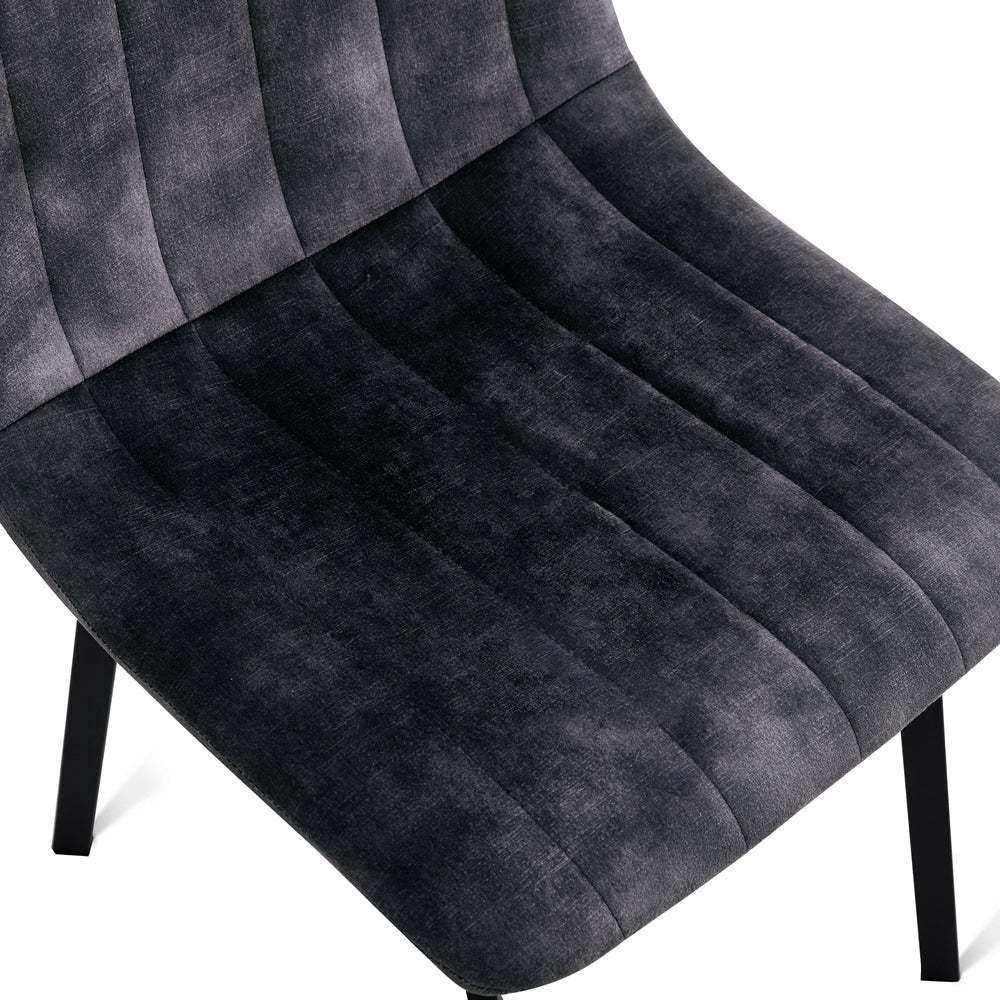 Chaise de salle à manger Minsk Velours Anthracite