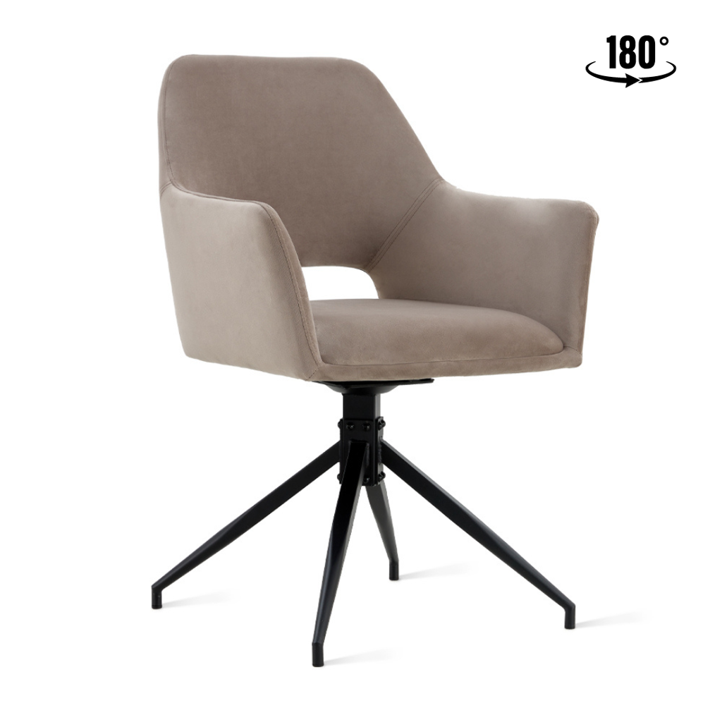 Chaise de salle à manger Tess Velours Taupe