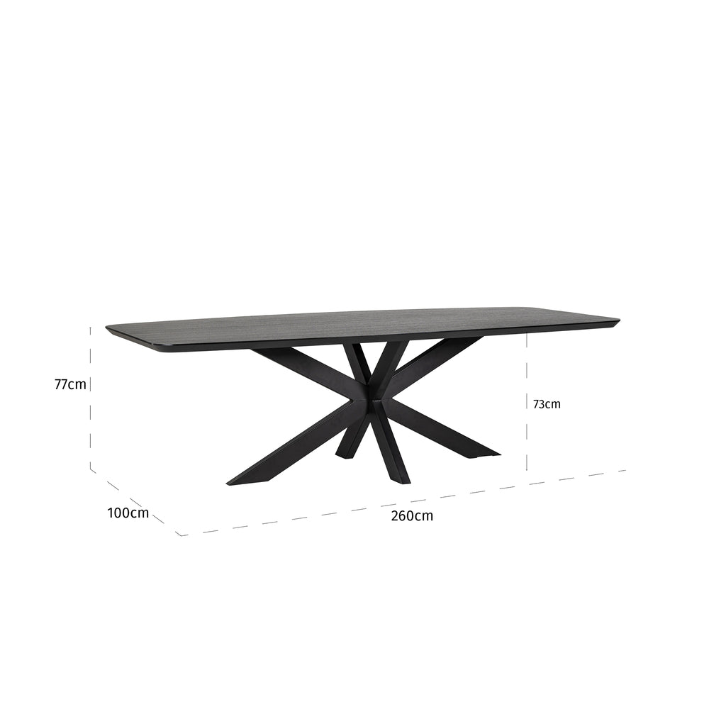 Eettafel Bonvoy schwarz 260 (Schwarz)