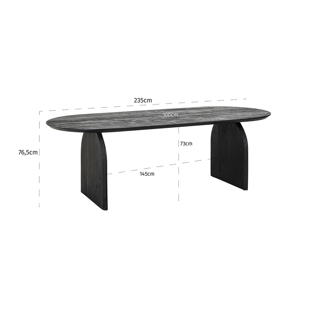Eettafel Hudson 235 (Schwarz)