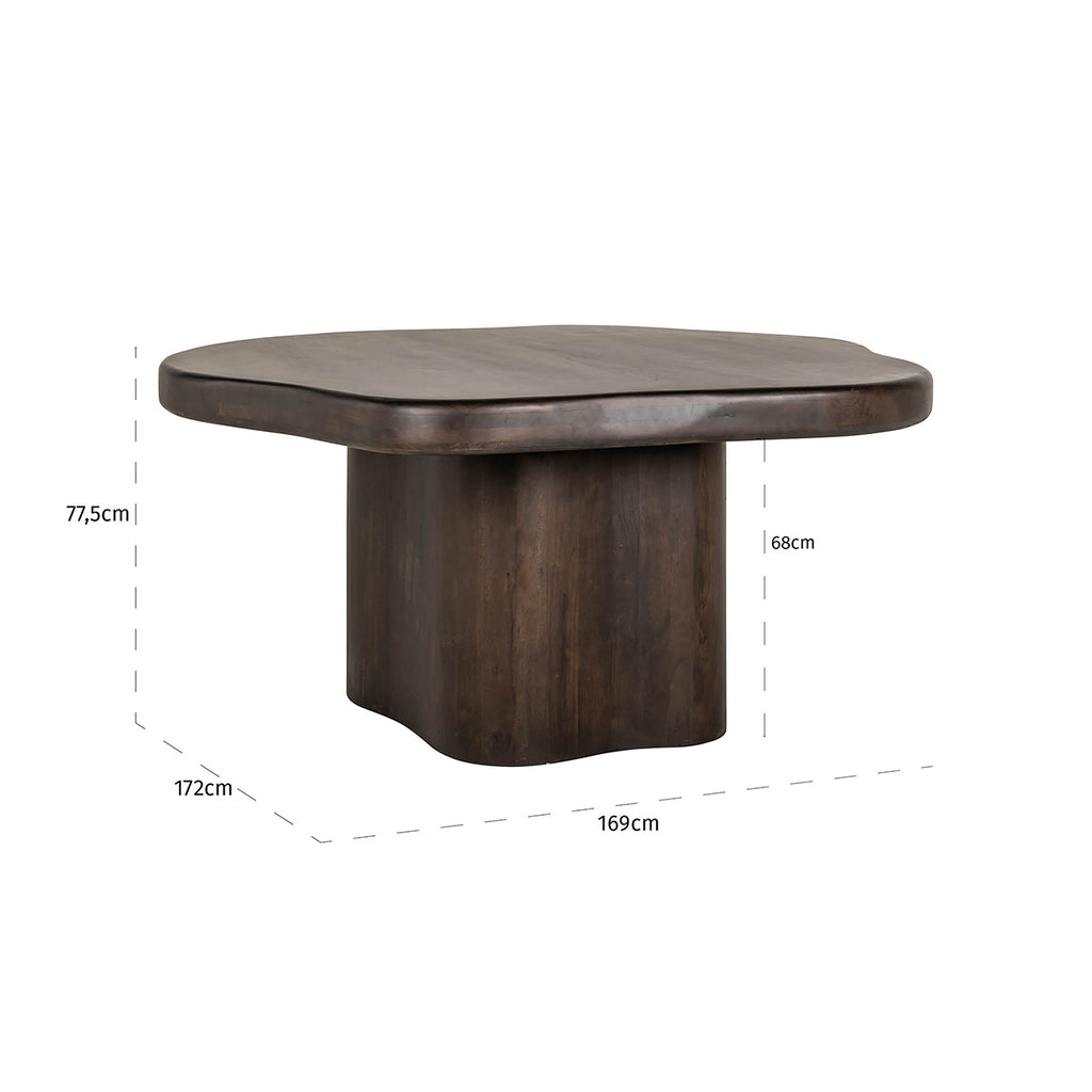 Esstisch Sherman Organic 152x152 (Braun)