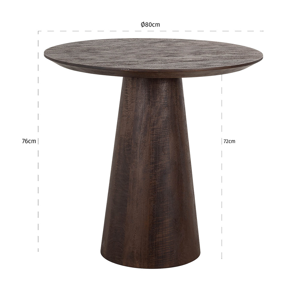 Eettafel Willow 80Ø (Dunkelbraun)