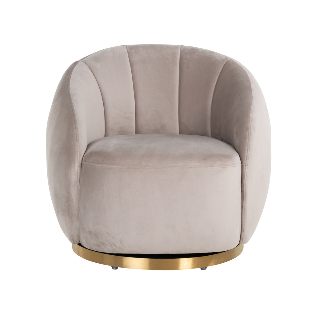Draaifauteuil Jago velours kaki / or brossé