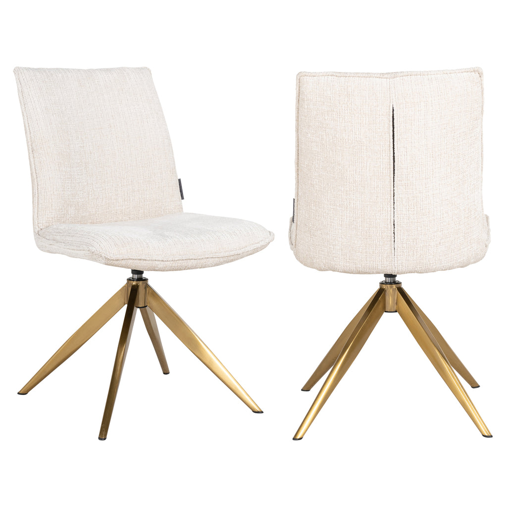 Fauteuil pivotant Dakota en chenille beige