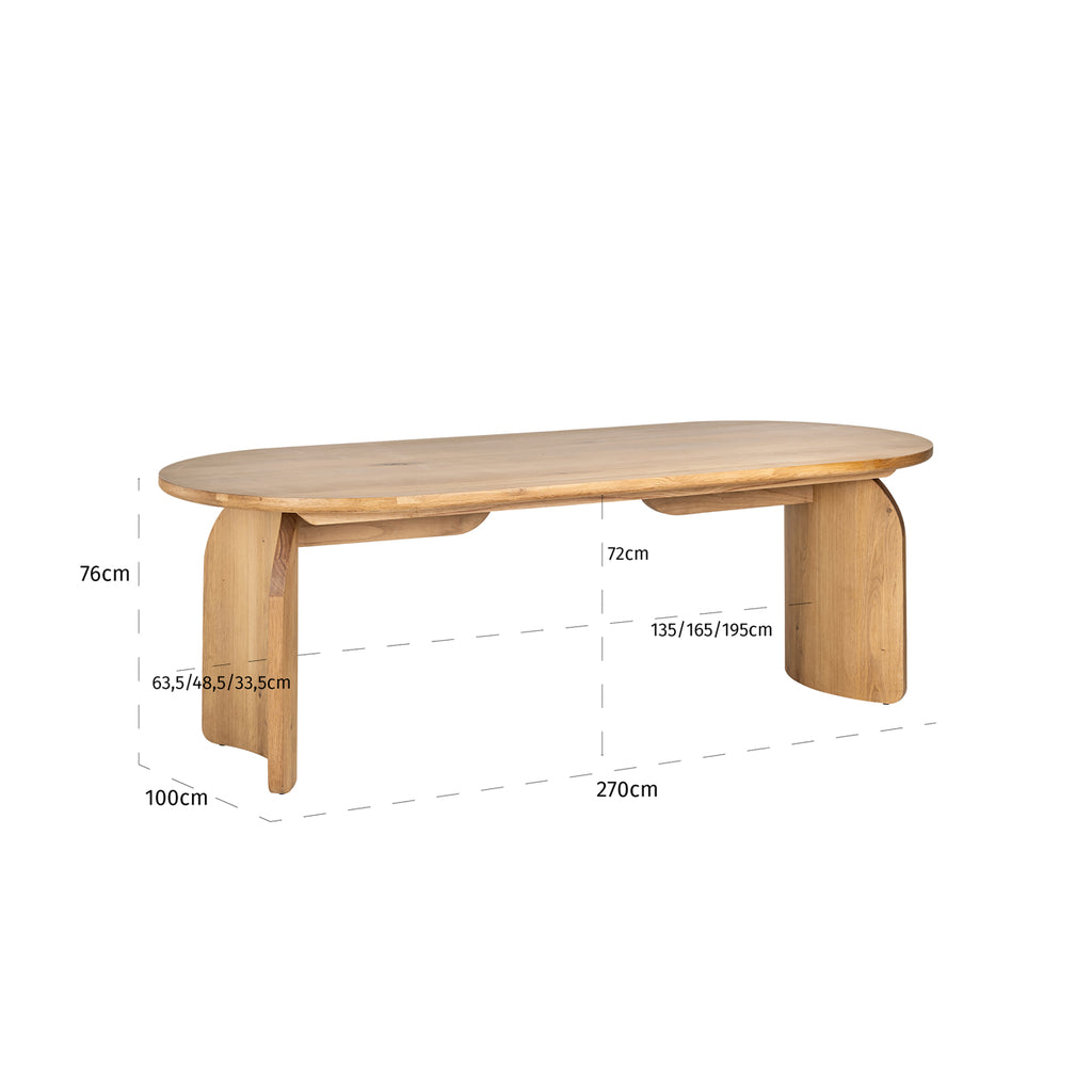 Eettafel Fairmont natur 270