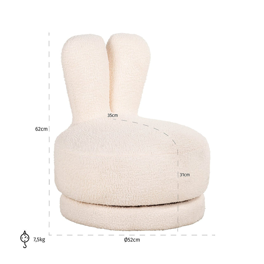 Kinderstoel Bunny white teddy