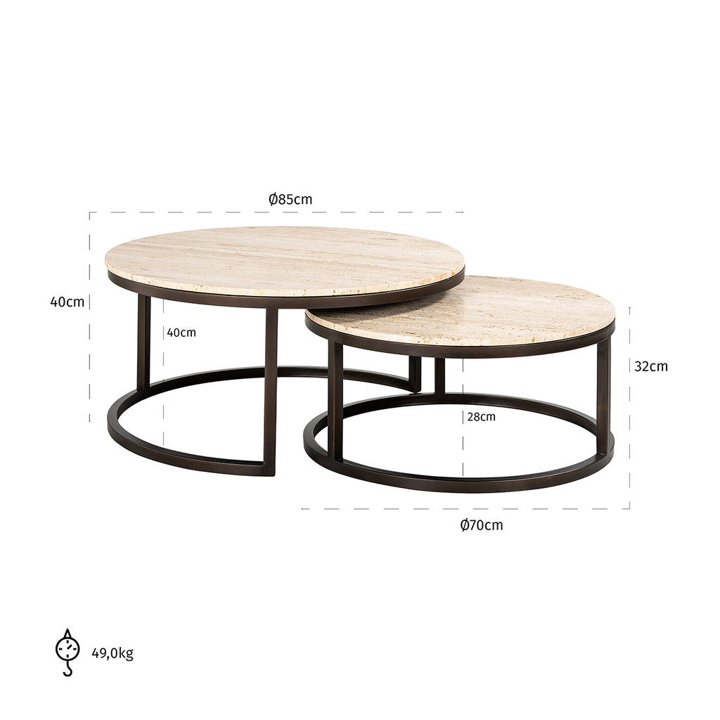Salontisch Avalon Set von 2 (Bronze)