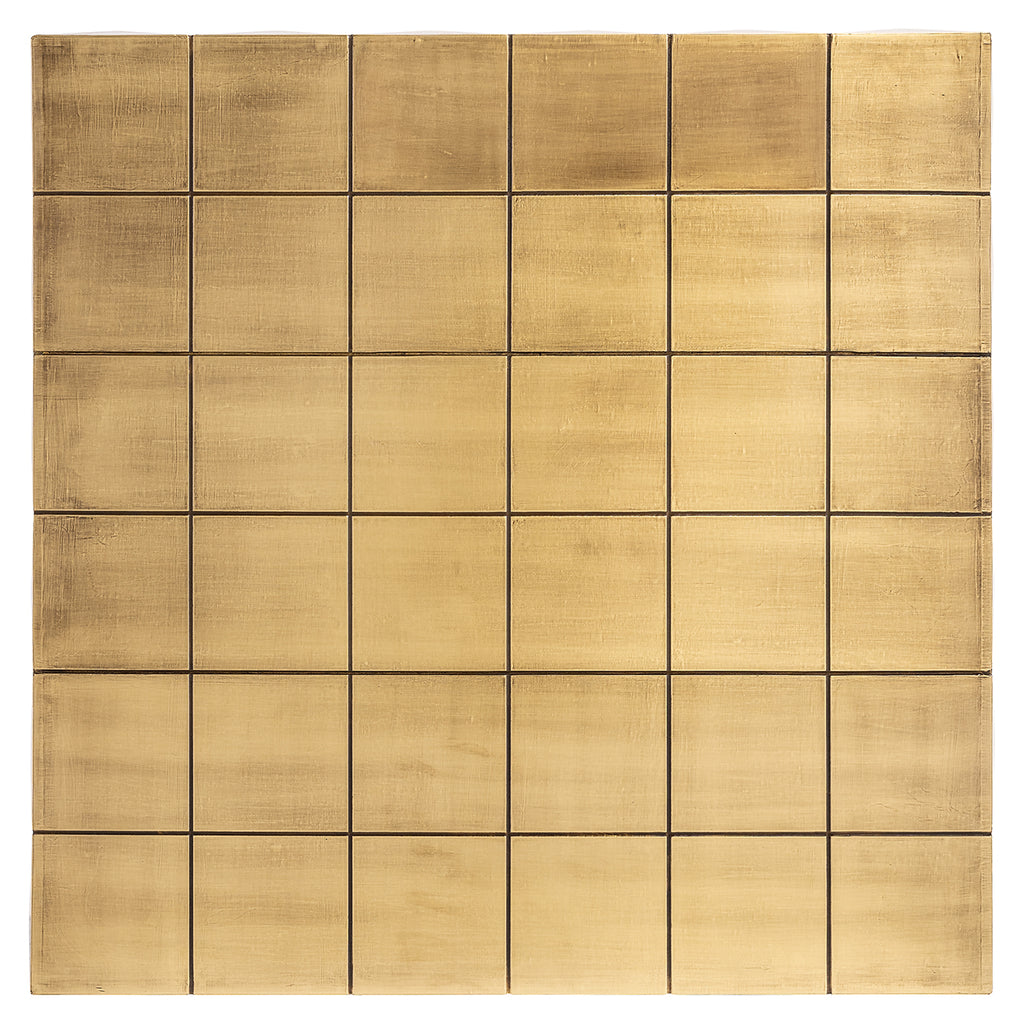 Collada Couchtisch inkl. Glasplatte (Gebürstetes Gold)