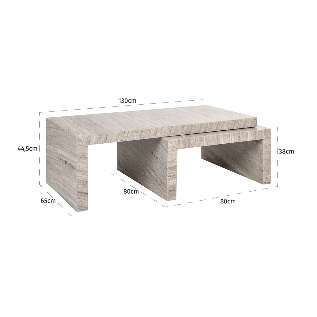 Salontisch Novaz Set von 2 (Weiß)