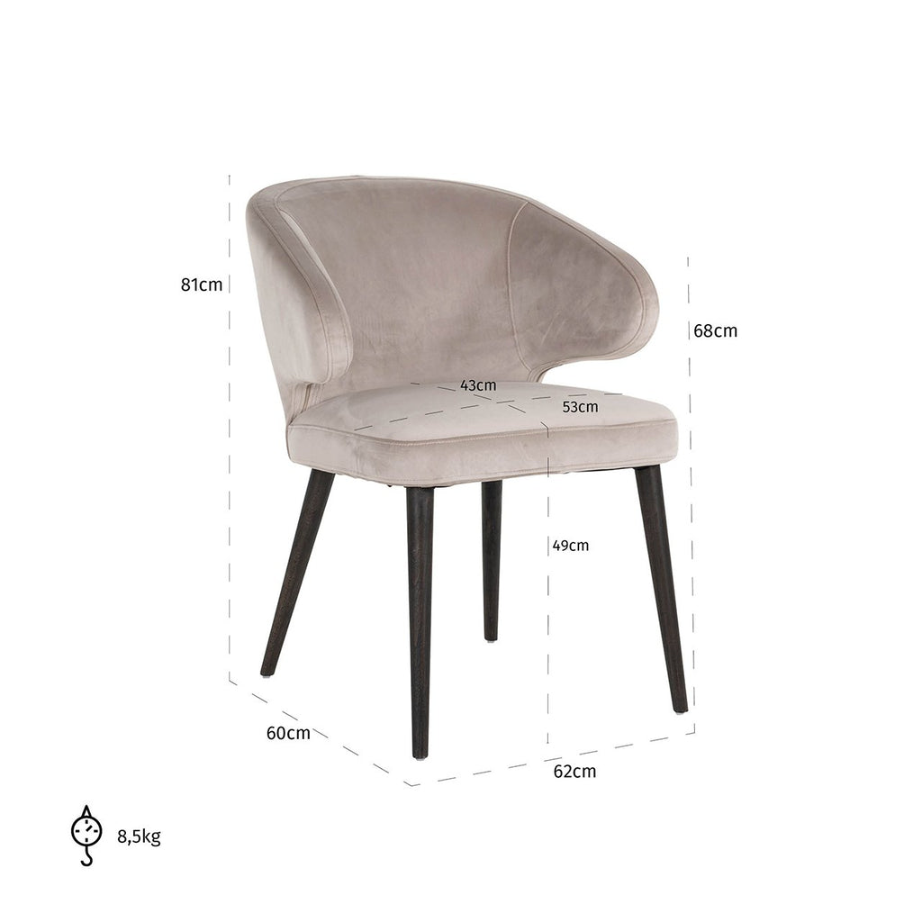 Chaise Indigo en velours kaki
