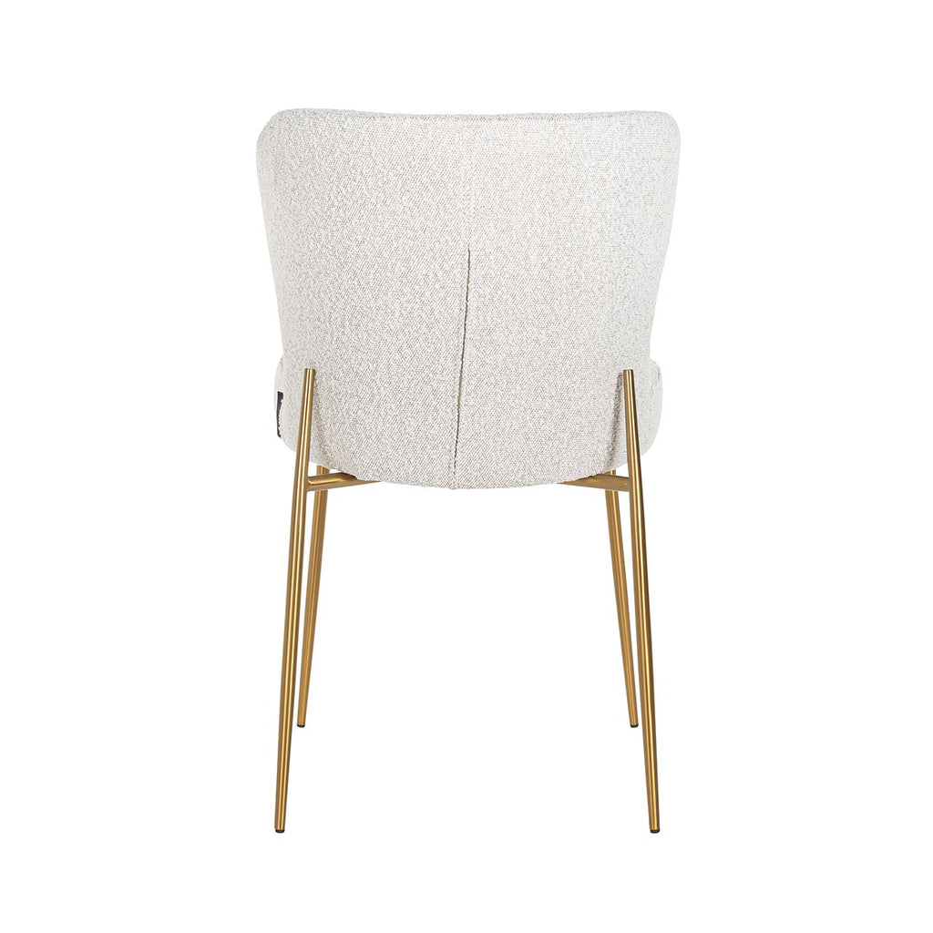 Stoel Odessa white curly / brushed gold